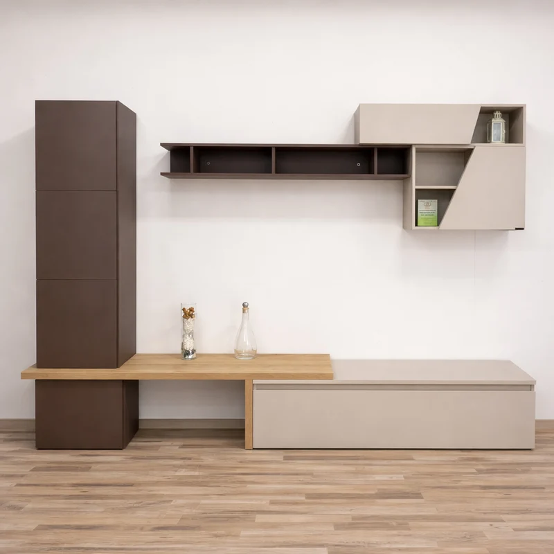 Parete Attrezzata Infinity Expò | Design Moderno con Colonna Contenitiva e Base TV