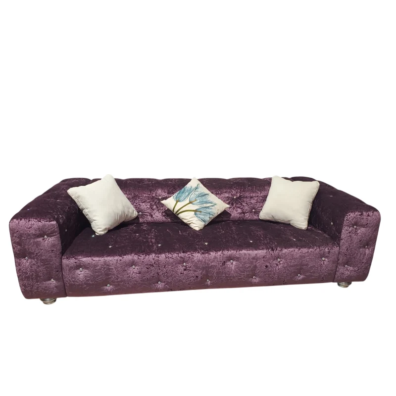 Divano DIVA26 3+2 | Set Divani Eleganti in Tessuto Effetto Velluto con Dettagli Glam