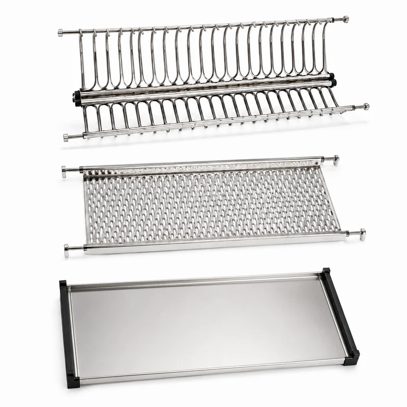 Scolapiatti Inox 56 cm da Pensile con Vaschetta Raccogligocce