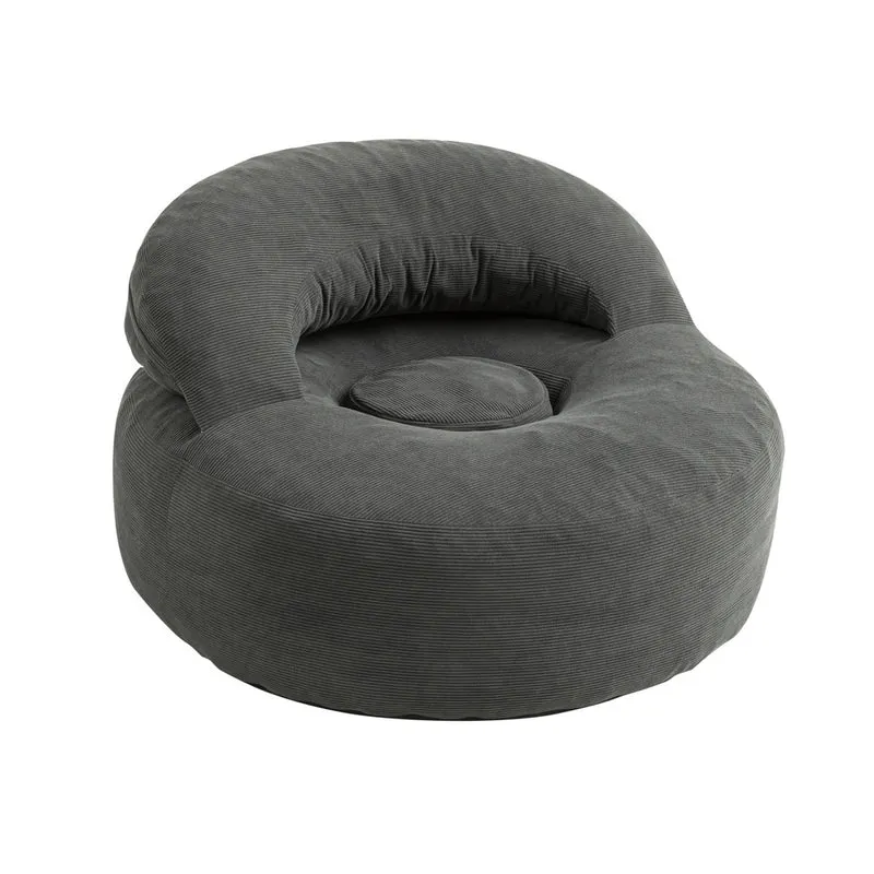SoBuy | Sessel mit Hocker Dunkelgrau | FST100-DG