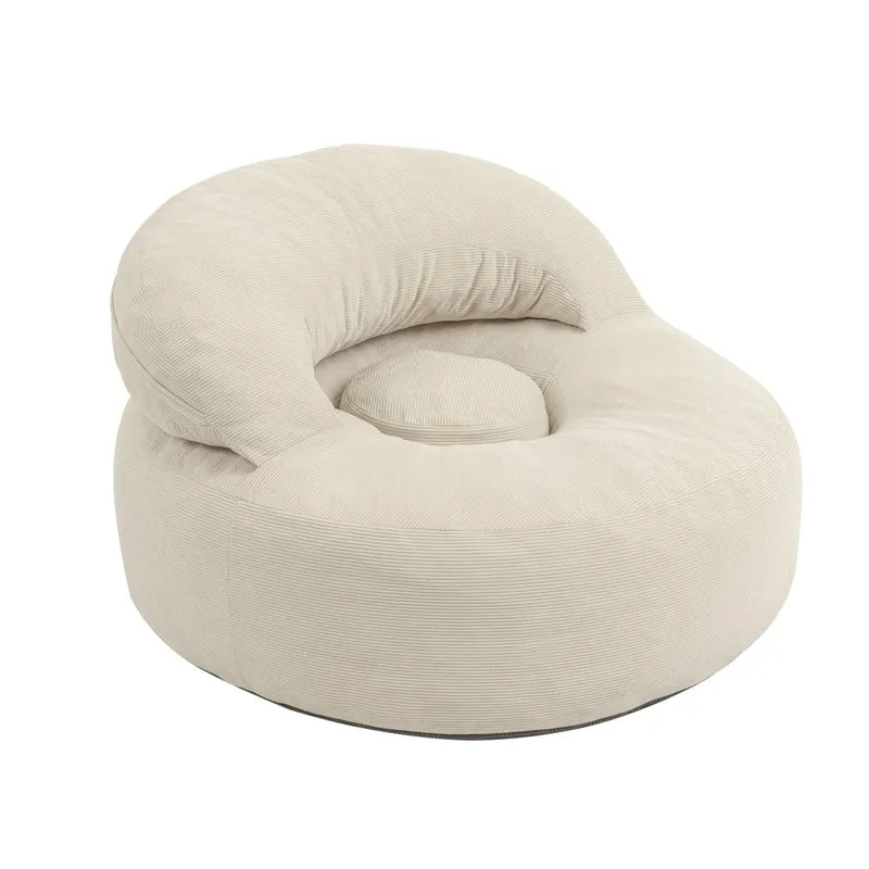 SoBuy | Sessel mit Hocker Beige | FST100-MI