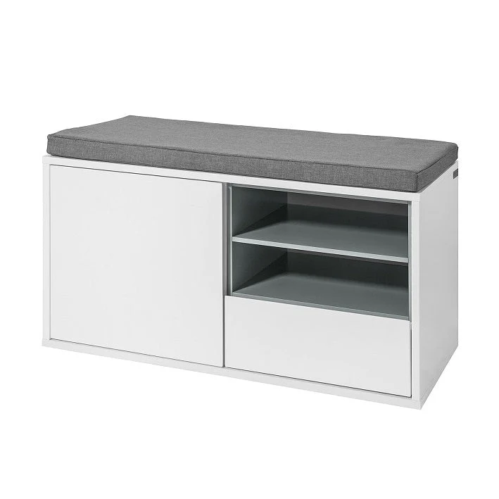 SoBuy | Garderobenbank | Sitzbank mit stauraum | Schuhbank Weiß | FSR37-W
