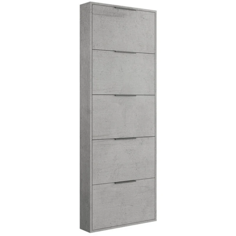 Slim 5-Tier Drop-Down Shoe Cabinet for Entryway, FSC Wood Shoe Storage Unit