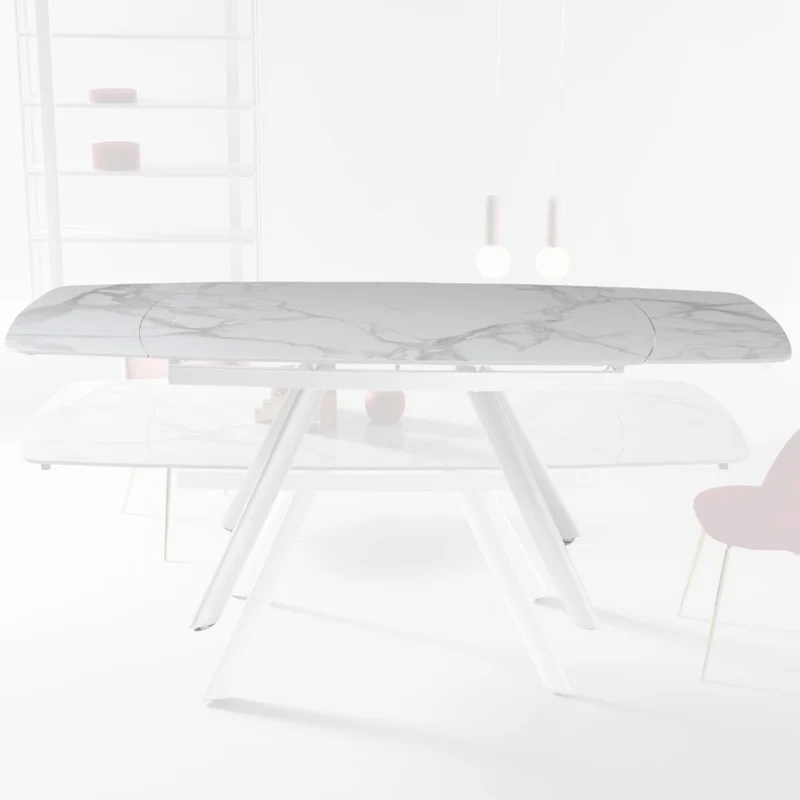Extendable Dining Table with Sintered Stone Top 140/210x90x76 cm