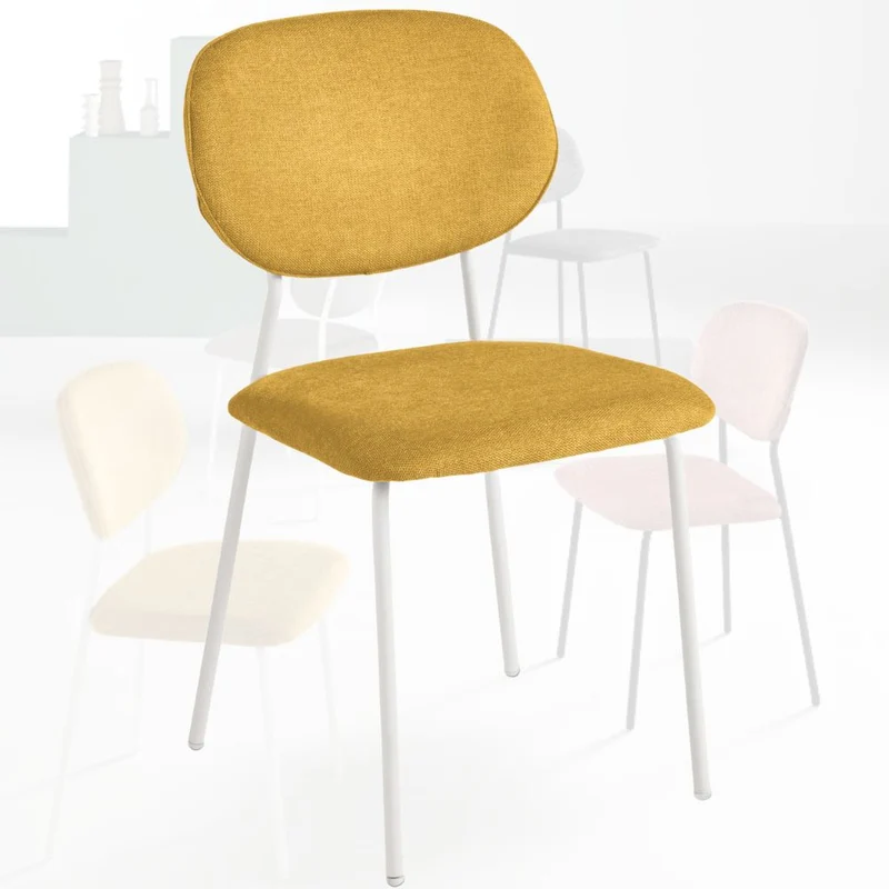 Set of 4 Upholstered Fabric Dining Chairs, 48 ​​x 86 cm