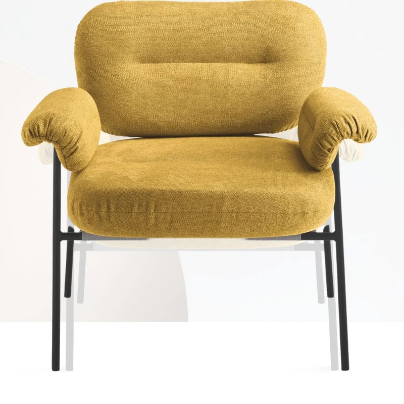 Living Room Armchair with Upholstered Fabric Armrests 80x74 cm