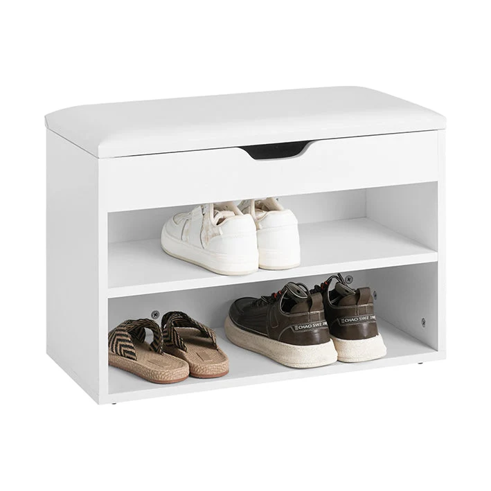 SoBuy | Schuhbank mit Sitzfläche | Schuhregal Weiß | FSR25-W