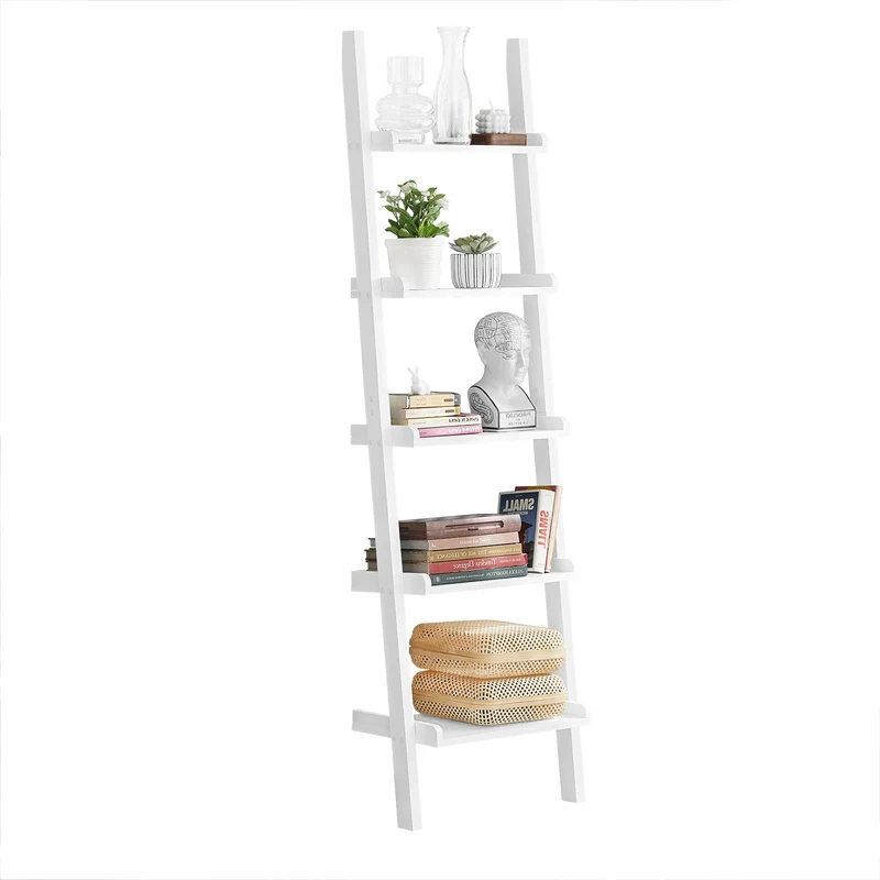 SoBuy | Leiterregal | Dekoleiter Weiß | Treppenregal | FRG17-W