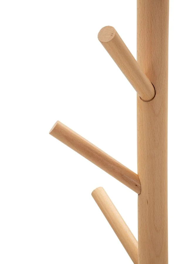 Appendiabiti da Terra Tree Ø36x172 cm in Metallo e Faggio e Marmo Nero e Marrone