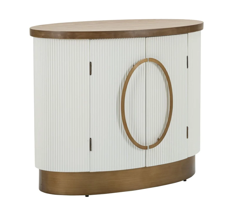 Mobiletto 2 Ante Tolosa 79x48x67 cm in MDF e Frassino e Ferro