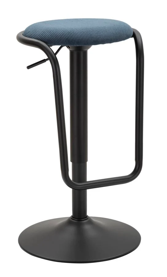 Sgabello Bar Destiny Navy Ø41x61 cm in Ferro e Compensato e Spugna e Poliestere Nero e Blu
