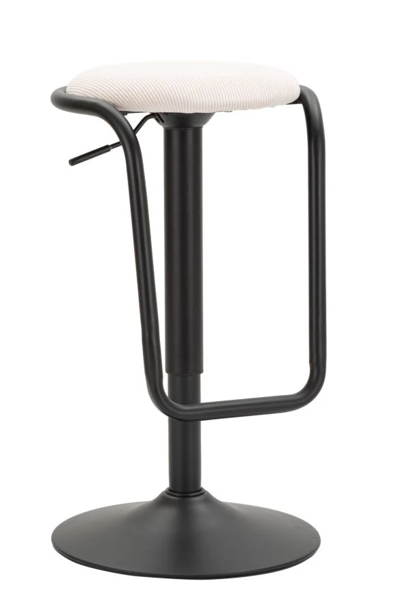 Sgabello Bar Destiny Bianco Ø41x61 cm in Ferro e Compensato e Spugna e Poliestere Nero e Bianco