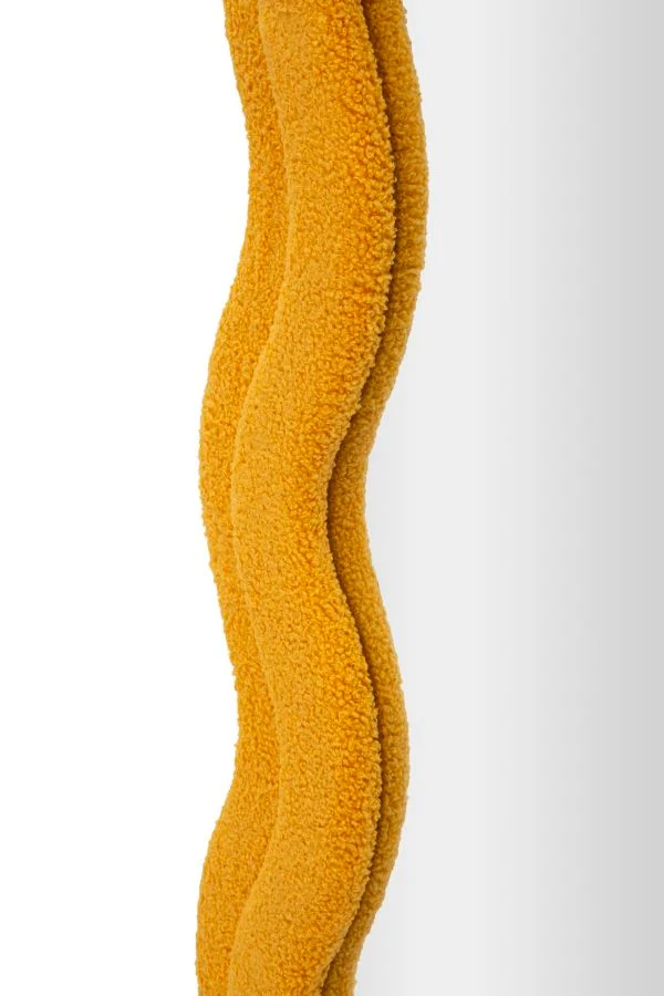 Specchio da Muro Teddy Senape 40x4x160 cm in MDF e Poliestere e Specchio Senape