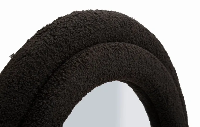 Specchio da Muro Teddy Nero 60x4x160 cm in MDF e Poliestere e Specchio Nero