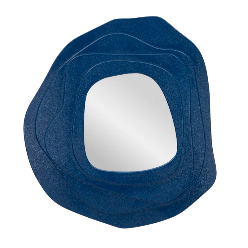 Specchio da Muro Dalia Blu 90x4x97 cm in MDF e Specchio Blu