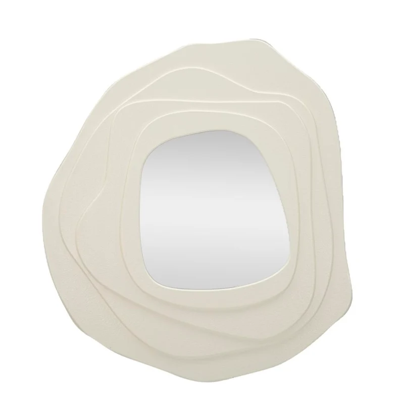 Specchio da Muro Dalia Bianco 90x4x97 cm in MDF e Specchio Bianco