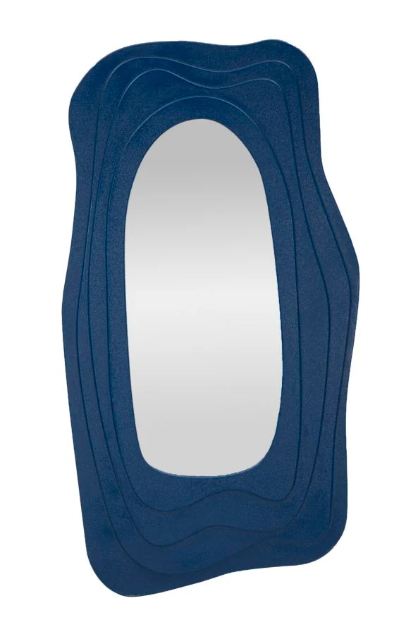 Specchio da Muro Dafne Blu 90x4x165 cm in MDF e Specchio Blu