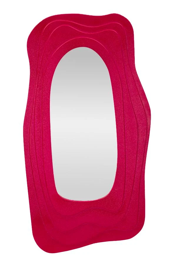 Specchio da Muro Dafne Fuxia 90x4x165 cm in MDF e Specchio Fucsia