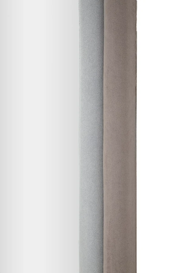 Specchio da Muro Cloe Velluto Grigio 60x4x160 cm in MDF e Poliestere e Specchio Multicolor