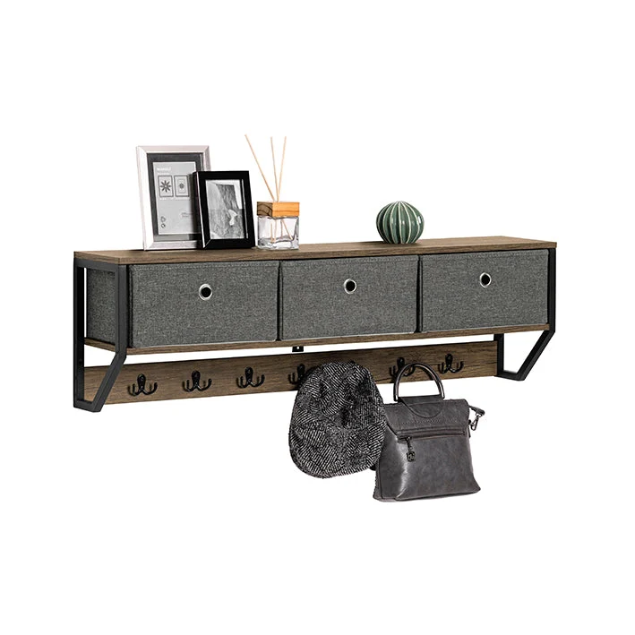 SoBuy | Wandgarderobe | Hängeregal | Flurgarderobe vintage | FHK26-N