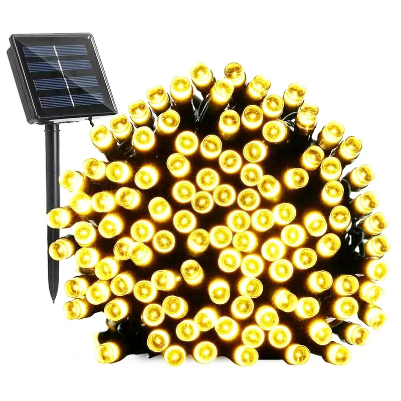 Catena Luminosa Solare 7M 100 LED Colorate per Esterno, 8 Modalità vari colori disponibili