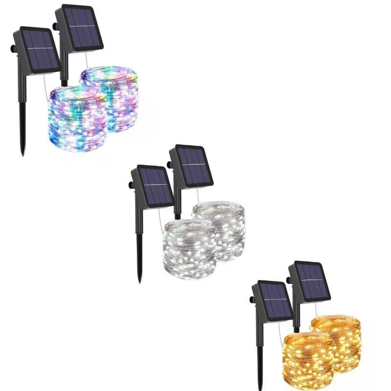 Catena di luci LED 20m per esterni con pannello solare - 8 modalità