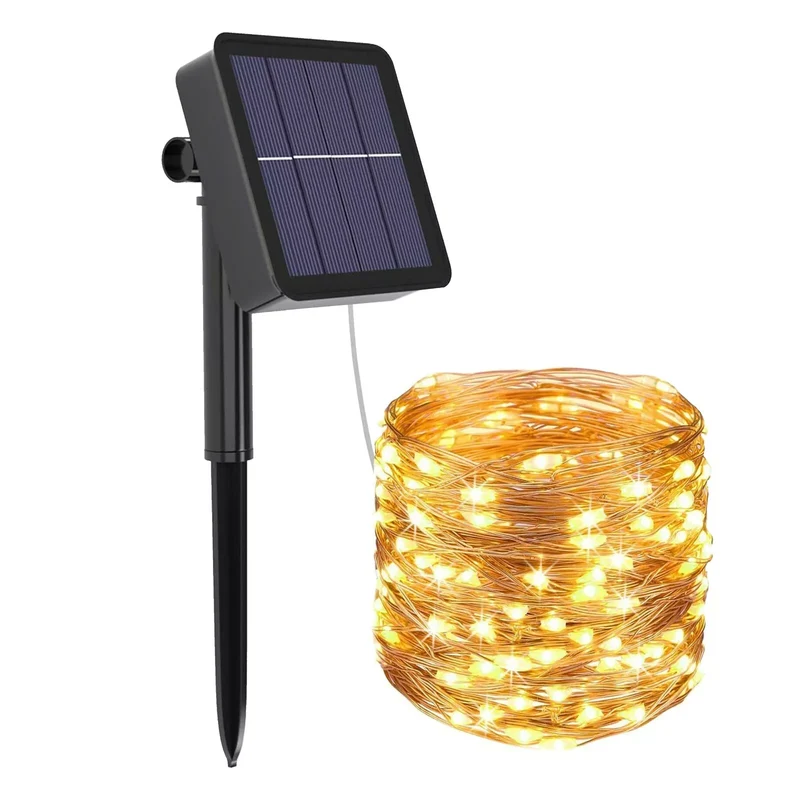 Catena di luci LED 20m per esterni con pannello solare - 8 modalità
