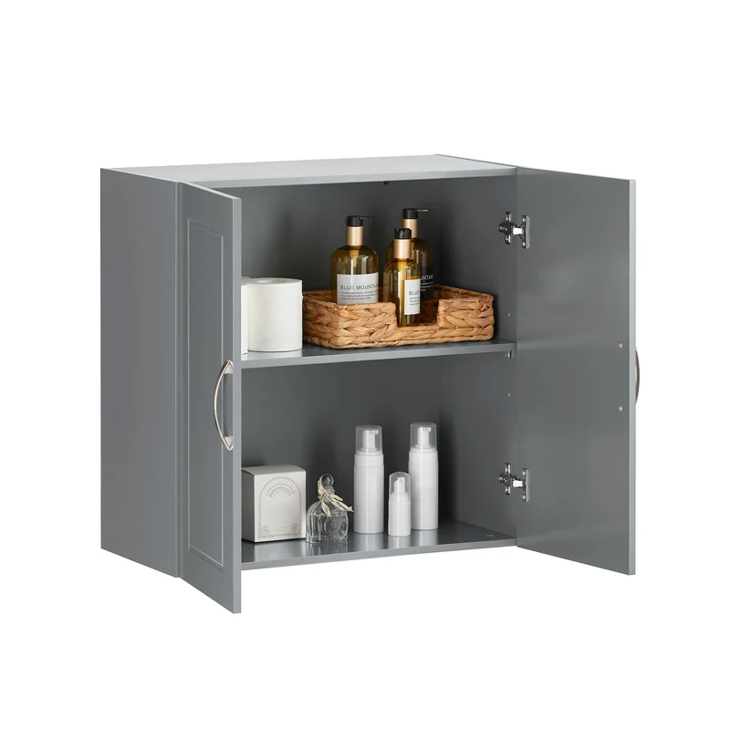 SoBuy | Wandschrank | Hängeschrank | Badschrank Grau | Medizinschrank | FRG231-DG