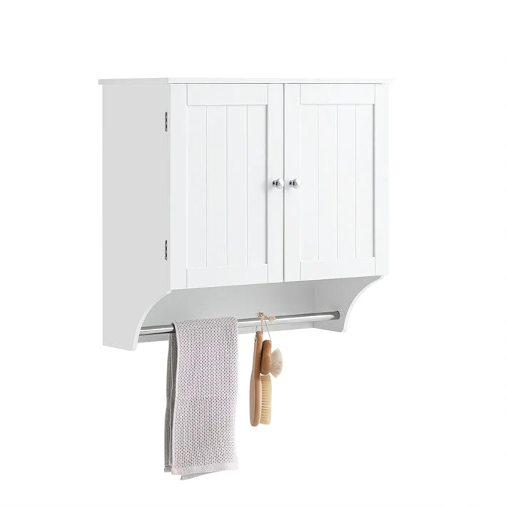 SoBuy | Hängeschrank mit Türen | Badschrank | Medizinschrank | Wandschrank | Weiß | BZR84-W