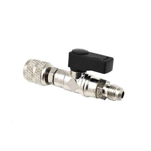 Rubinetto per bomboletta refrigerante con depressore f gir. 5/16 sae m 1/4 sae