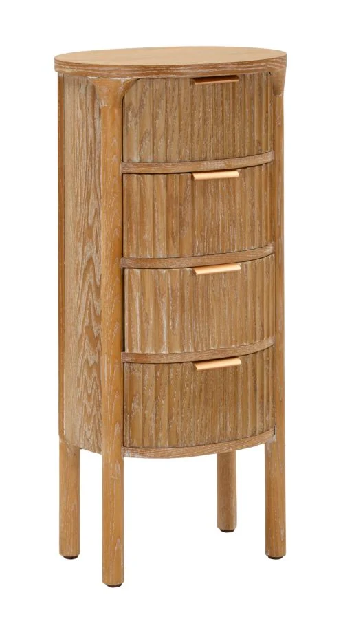 Cassettiera Goteborg 38x33,5x82 cm in Abete e MDF e Ferro
