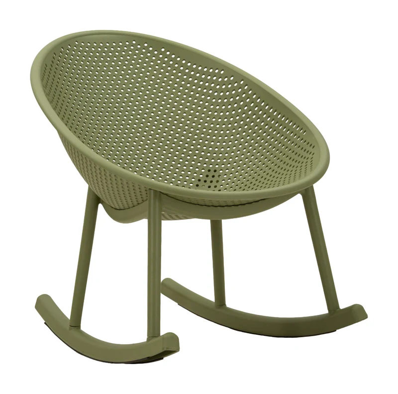 Sedia a Dondolo Ibiza Verde 66x88x80 cm in Polipropilene Verde