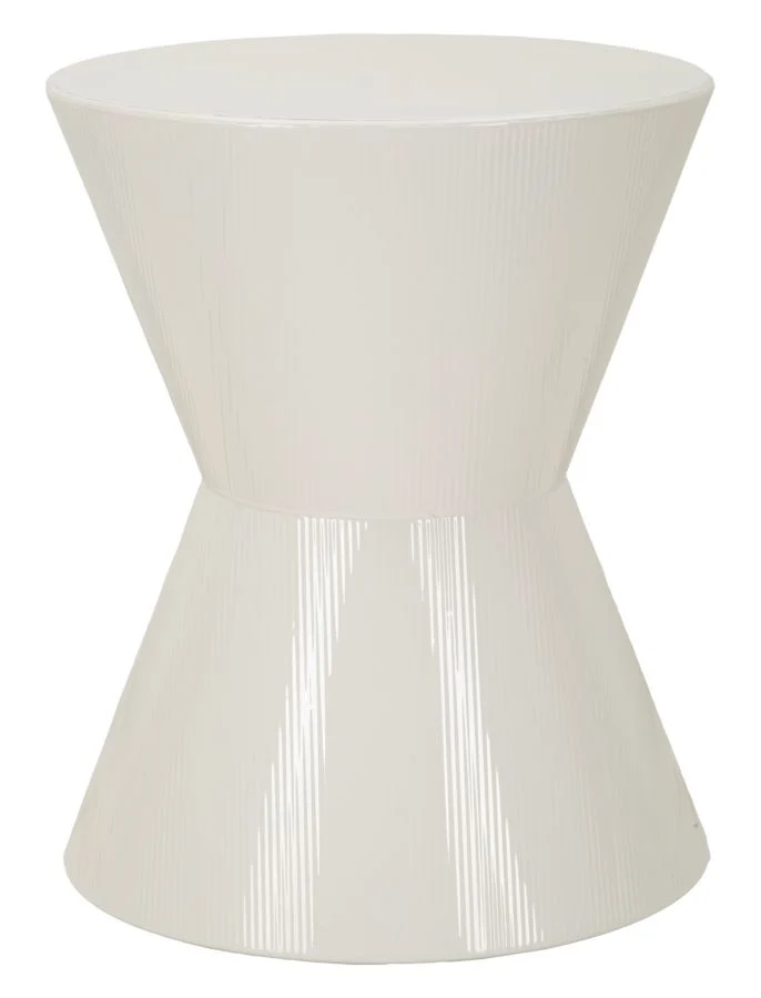 Tavolinetto Oyo Ø45x55 cm in Metallo Bianco