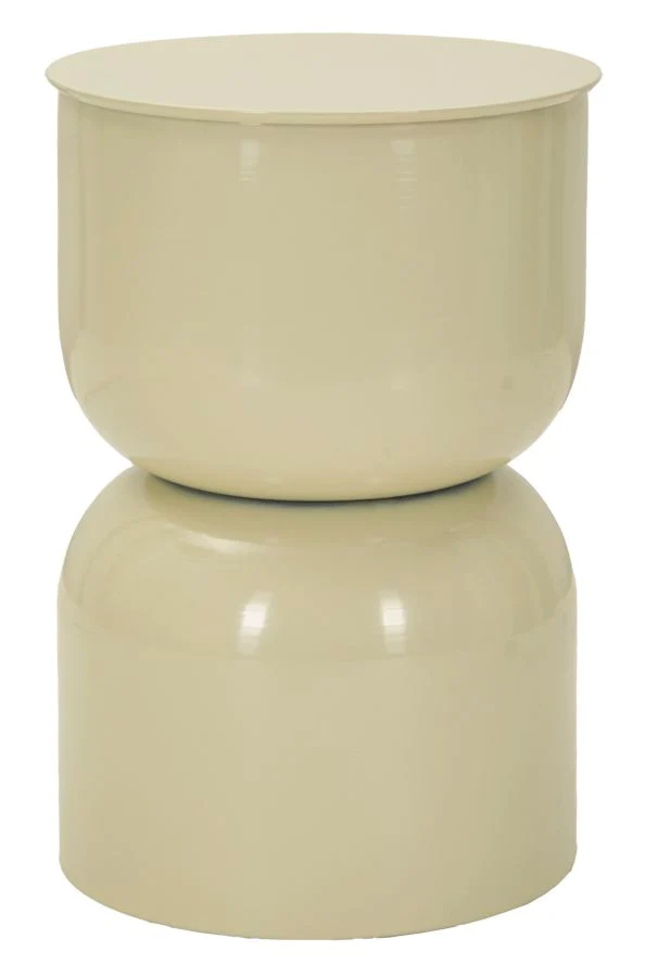 Tavolinetto Oyi Crema Ø31x46 cm in Metallo Crema