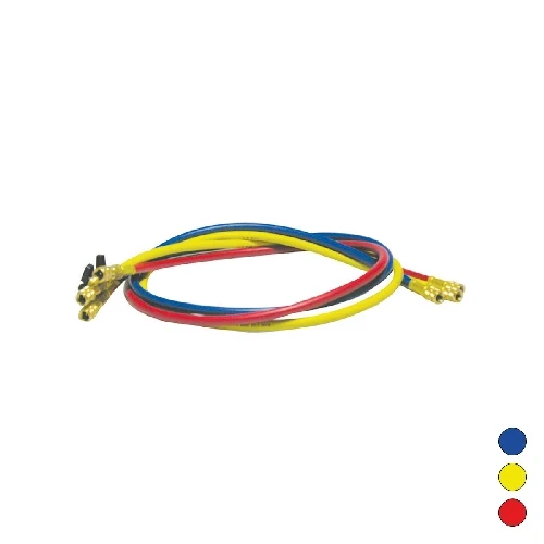 Tubo flessibile frusta 1500 mm attacchi in linea con valvola a sfera 5 giallo