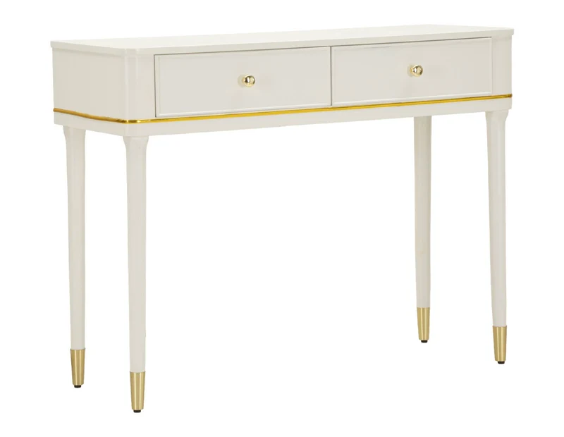 Console Camille Bianca 101x37x78 cm in Pino e MDF e Ferro