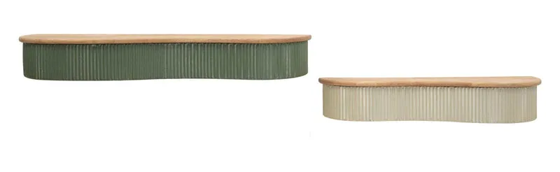 Mensole Frankfurt Coppia 86x18x12 cm in Gomma e Metallo