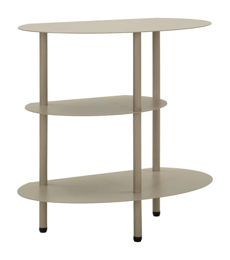 Comodino Saturno Tortora 49,5x27,5x49,5 cm in Metallo Grigio tortora