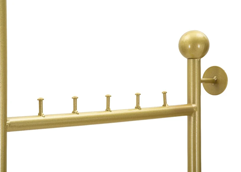 Appendiabiti da Terra Olaf 48x30x178 cm in Metallo e Marmo Artificiale Oro e Nero