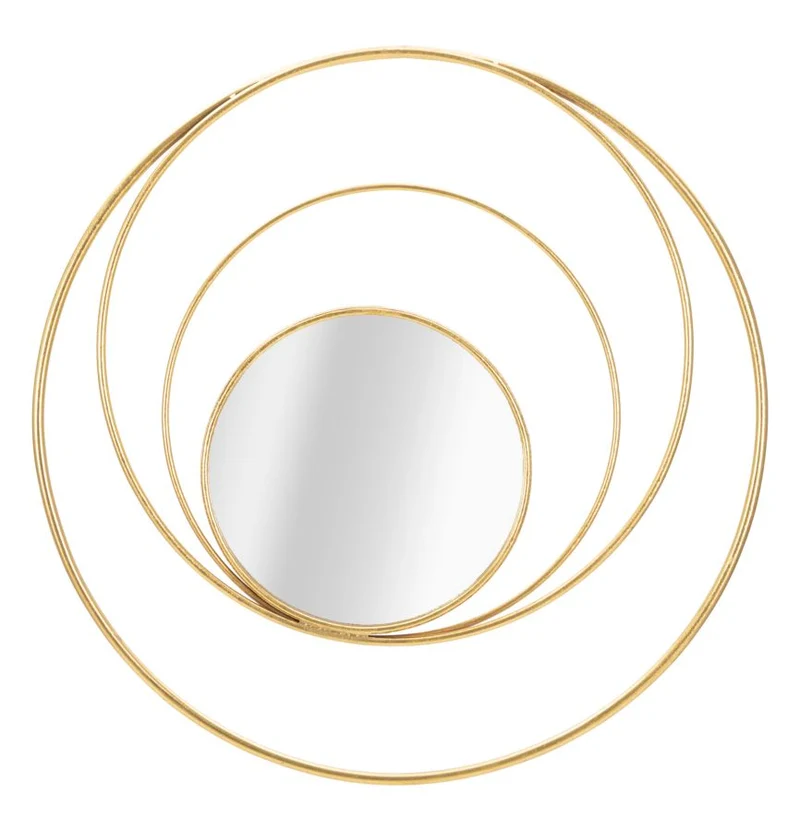 Specchio Arc Glam 80x3,5x80 cm in Ferro e Specchio e MDF Oro