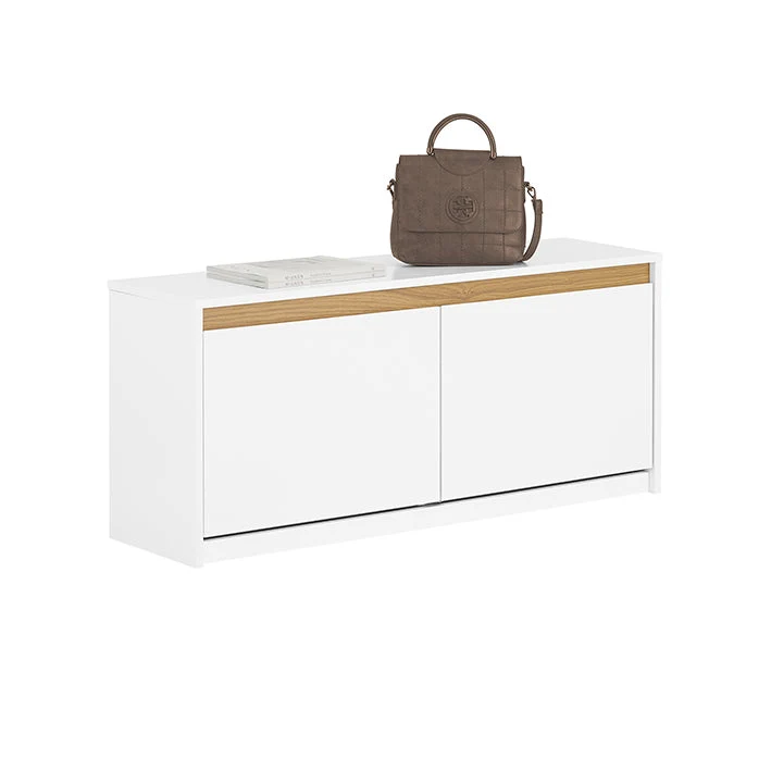SoBuy | Schuhbank | Schuhkipper | Sitzbank mit Stauraum | Weiß | FSR171-W