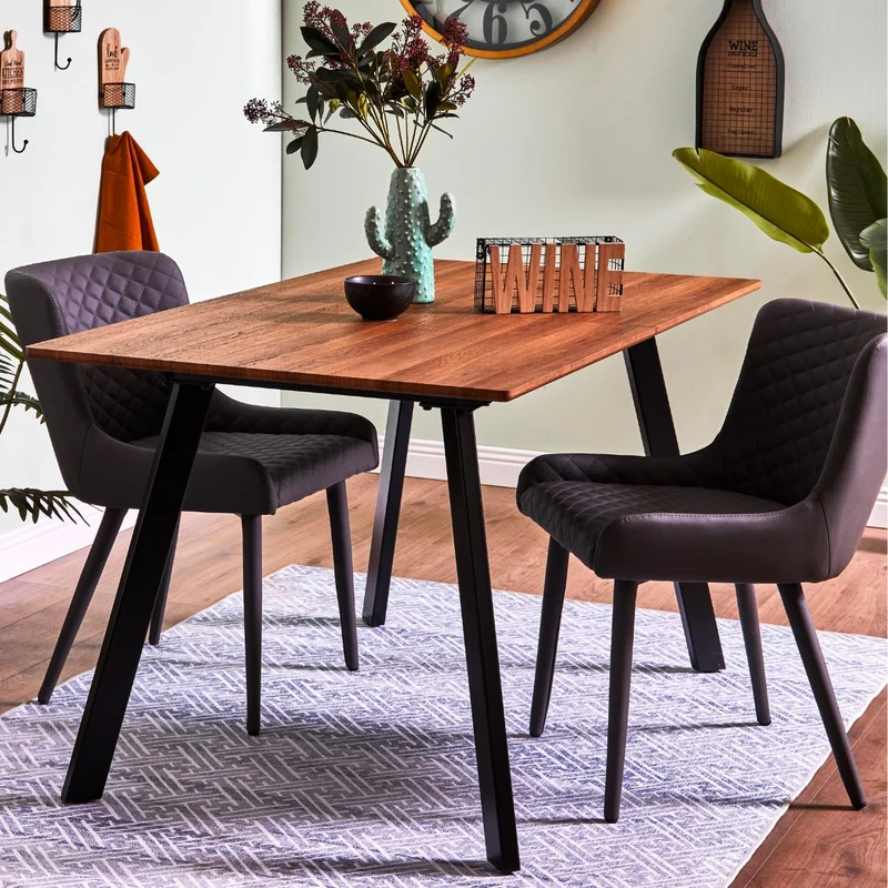 Set of 4 Dining or Living Room Chairs with Armrests, Armchair with PU Seat, PU-Coated Metal Legs - 62x49x79 cm