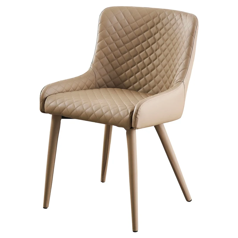 Set of 4 Dining or Living Room Chairs with Armrests, Armchair with PU Seat, PU-Coated Metal Legs - 62x49x79 cm