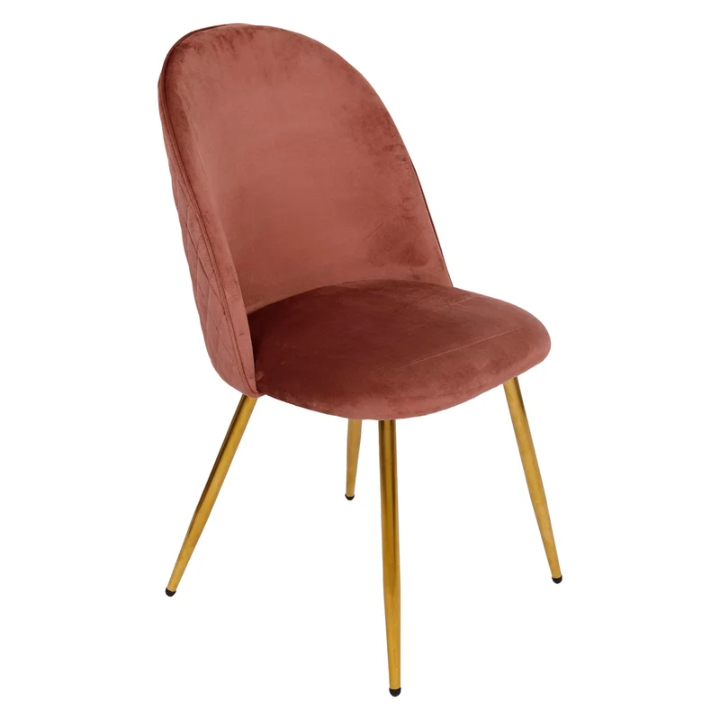 Set of 4 Dining or Living Room Chairs Velvet Armchair Steel Legs