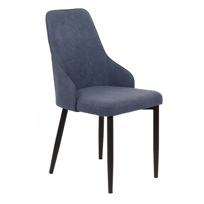 Set of 4 Dining or Living Room Chairs, Fabric Seat and Backrest Armchair