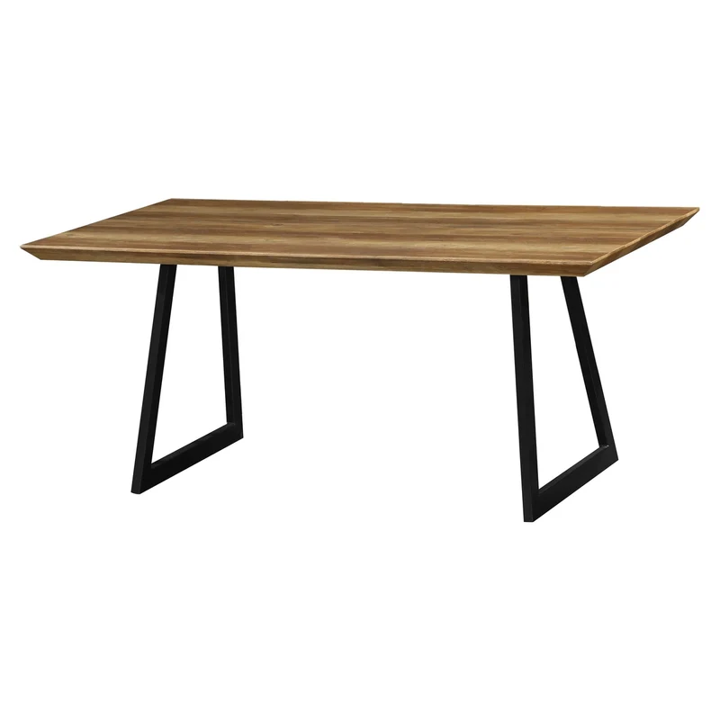 Rectangular Dining Table, Wood-Effect MDF Top, Painted Metal Legs, 180x90x76 cm