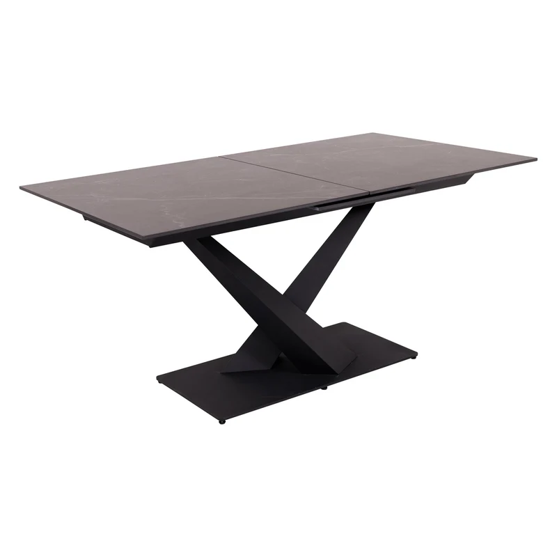 Extendable Dining Table Ceramic Top Metal Base 160/200 cm