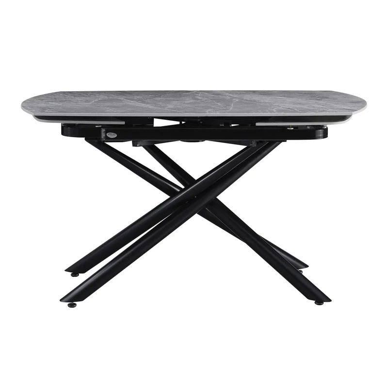 Extendable Dining Table with Ceramic Top in Marble Finish 140/200 cm