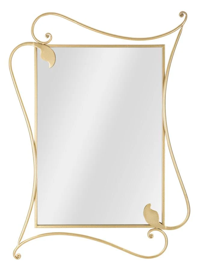 Specchio Petal 80x4x110 cm in Ferro e MDF Oro