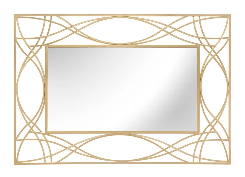 Specchio Exy 72x2x102,5 Misura Specchio 70,5x39,5 cm in Ferro Oro